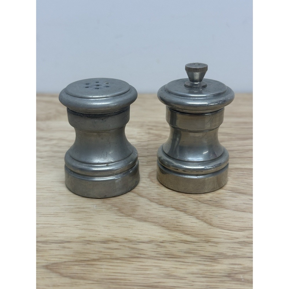 Raimond Italy Solid Pewter Salt Shaker & Pepper Grinder Set‎ Vintage  #AA